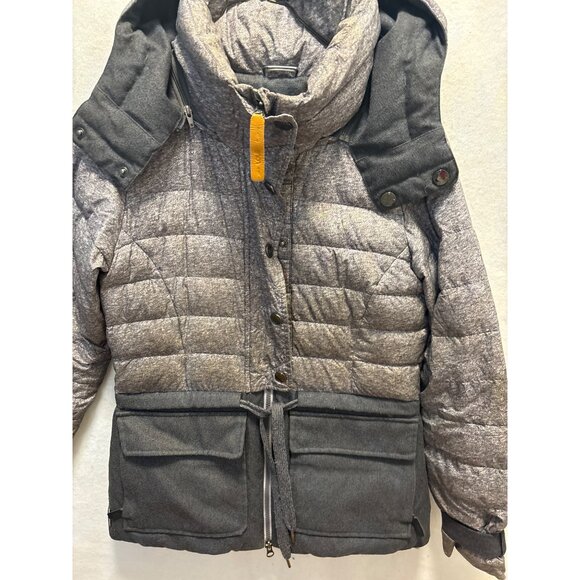 Lole Womens Puffer Jacket With Hood Size Small Gray Quilted Padded Coat - Picture 2 of 12